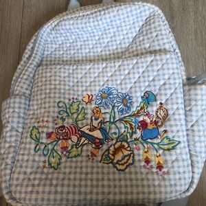 Vera Bradley DISNEY Small Gingham Alice in Wonderland Backpack Bag Gently Used
